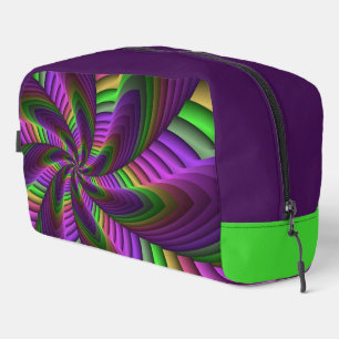 Groovy Energetic Colorful Neon Fraktal Pattern Waschbeutel