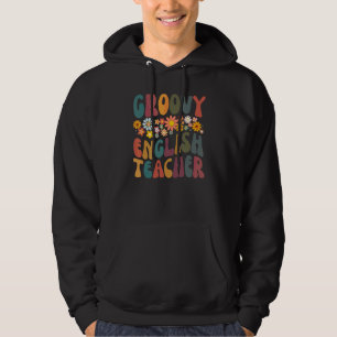 Groovy Englischlehrer Retro Farbige Lehre Hoodie