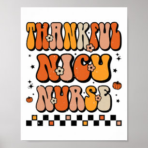 Groovy Erntedank Dank Nicu Nurse Retro Icu Poster