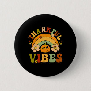 Groovy Erntedank Dankbarkeit Vibes Herbst Hallo Fa Button