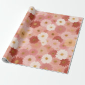 Groovy Erröten Boho Daisy Blumen Garten Muster Geschenkpapier (Ungerollt)