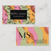 Groovy Eyelash Salon Technician Business Card Visitenkarte (Vorne/Hinten)