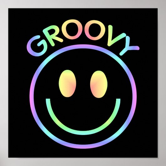 Groovy Face | Retro 70's Poster (Vorne)