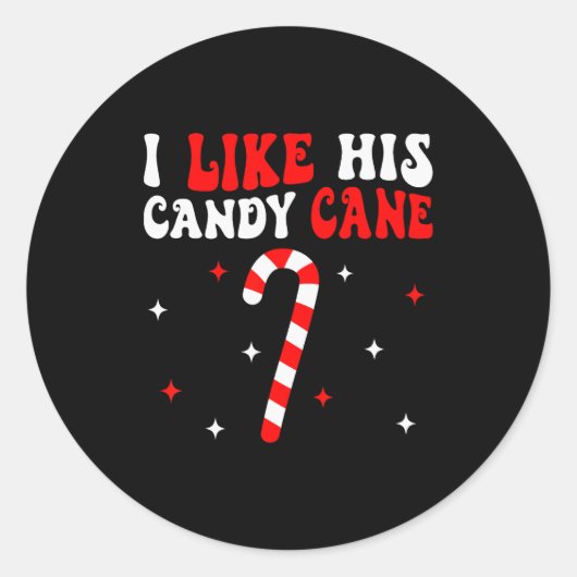 Groovy Family Christmas Couple Matching Funny Tee  Runder Aufkleber (Vorderseite)