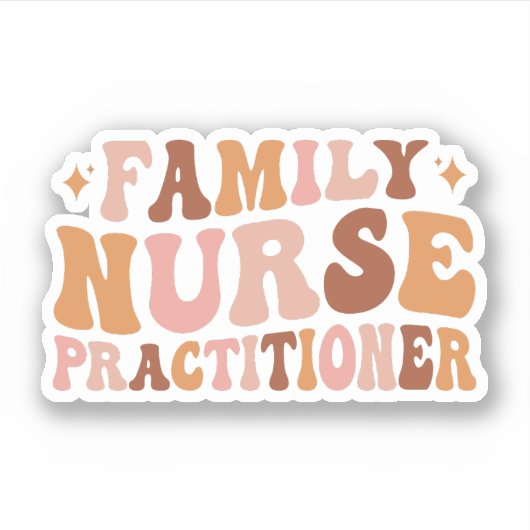 Groovy Family Nurse Practitioner Wertschätzung FNP Aufkleber (Vorderseite)