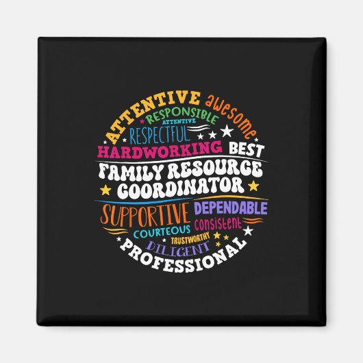 Groovy Family Resource Coordinator Würdigung Magnet (Vorne)