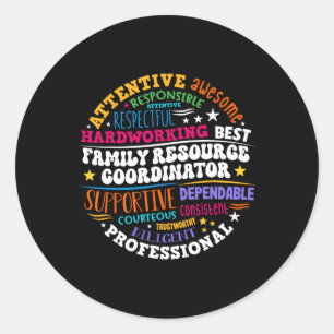 Groovy Family Resource Koordinator Würdigung Runder Aufkleber