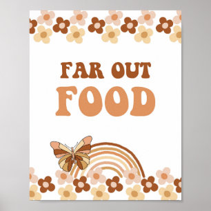 Groovy Far Out Food Retro Hippie Party Schild