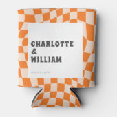 Groovy farbenfrohe hintere Gastgeschenke Hochzeite Dosenkühler (Vorderseite)