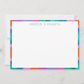 Groovy farbenfrohe Lila Retro Hochzeit maßgeschnei Dankeskarte (Vorderseite)