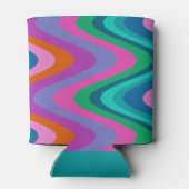 Groovy farbenfrohe Lila Retro Hochzeit maßgeschnei Dosenkühler (Rückseite)