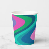 Groovy farbenfrohe Lila Retro Hochzeit maßgeschnei Pappbecher (Rückseite)