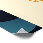 Groovy farbenfrohe Retro Wavy Wedding Willkommensz Poster (Ecke)