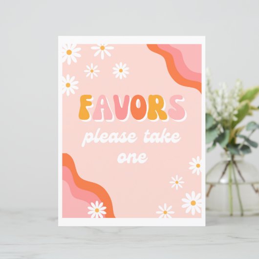 Groovy Favors Sign | Groovy Sign | Groovy Party (Stehend Vorderseite)