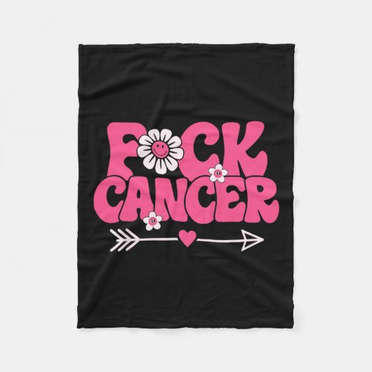 Groovy Fck Cancer Fleecedecke (Vorderseite)