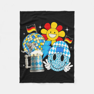 Groovy Festival Bayerisches Deutschland Flag Smile Fleecedecke