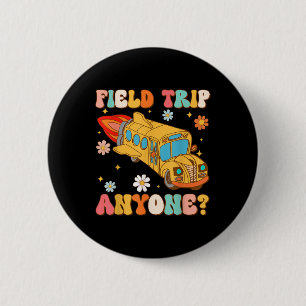 Groovy Field Trip Jedermann Schulbusfahrer gelb Button