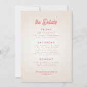 Groovy Fiesta Siesta Tequila Repeat Bachelorette Einladung (Rückseite)