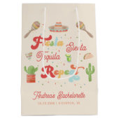 Groovy Fiesta Siesta Tequila Repeat Bachelorette Mittlere Geschenktüte (Rückseite)