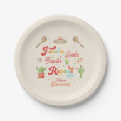 Groovy Fiesta Siesta Tequila Repeat Bachelorette Pappteller (Vorderseite)
