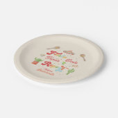 Groovy Fiesta Siesta Tequila Repeat Bachelorette Pappteller (Schrägansicht)