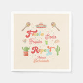 Groovy Fiesta Siesta Tequila Repeat Bachelorette Serviette (Vorderseite)
