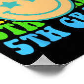 Groovy Fifth Grade Vibes Face Retro Lehrer zurück Poster (Ecke)