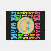 Groovy Fifth Grade Vibes Face Retro Teachers Byck  Fleecedecke (Vorderseite (Horizontal))