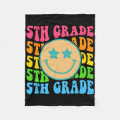 Groovy Fifth Grade Vibes Face Retro Teachers Byck Fleecedecke (Vorderseite)