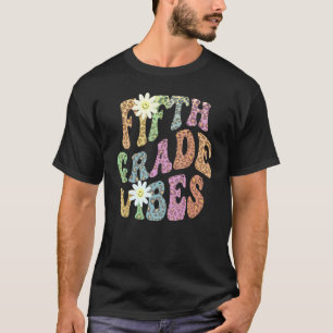 Groovy FIFTH GRADE VIBES Lehrer Leopard Print 5. T-Shirt