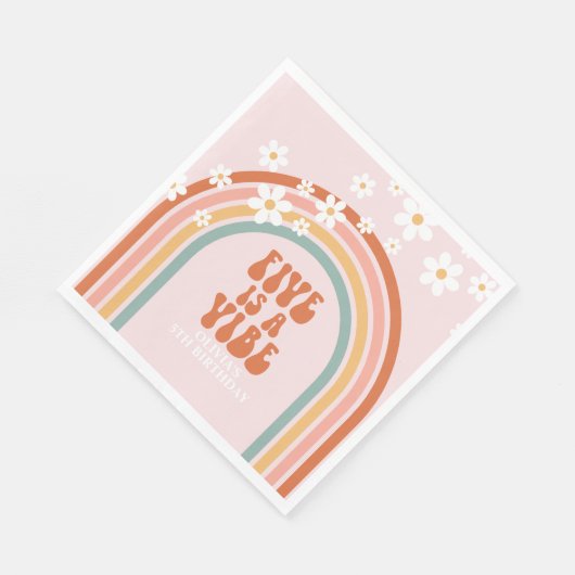 Groovy Five ist ein lebhafter, daisy Regenbogen 5. Serviette (Ecke)