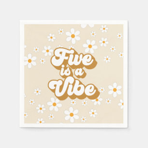 Groovy Five ist ein Vibe Retro Daisy 5. Geburtstag Serviette