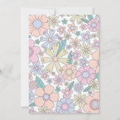 Groovy Five ist ein Vibe Retro Floral 5. Einladung (Rückseite)