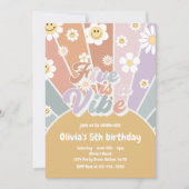 Groovy Five ist ein Vibe Retro Sunshine 5. Geburts Einladung (Vorderseite)