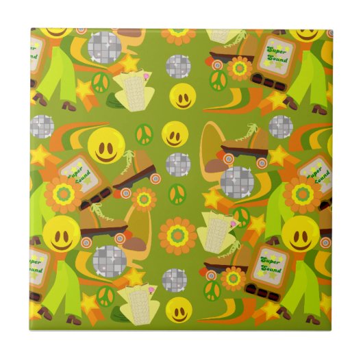 Groovy-Flashback-Muster Fliese (Vorderseite)