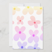 Groovy Flora Retro Bachelorette Wochenende Regenbo Einladung (Rückseite)