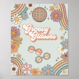 Groovy floral 70er Retro-Tätowierstation Gefallen  Poster