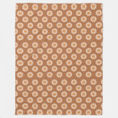 Groovy Floral 70s Pastel Copper Smiling Daisies Fleecedecke (Vorderseite)