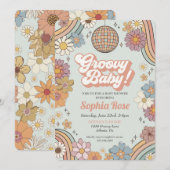 Groovy Floral Baby Dusche, 70er Retro Thema laden  (Vorne/Hinten)