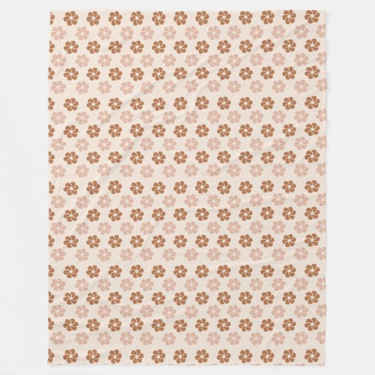 Groovy Floral Blanket 70s Pastel Copper Vibes Fleecedecke (Vorderseite)