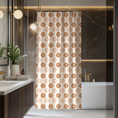 Groovy Floral Curtain 70s Pastel Sage Vibes Duschvorhang