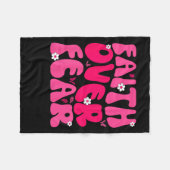 Groovy Floral Faith Over Fear Religious God Christ Fleecedecke (Vorderseite (Horizontal))