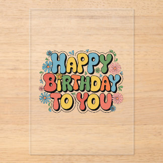 Groovy Floral Geburtstag Acryleinladungen