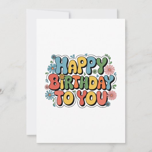 Groovy Floral Geburtstag Ankündigung (Vorderseite)