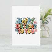 Groovy Floral Geburtstag Ankündigung (Stehend Vorderseite)
