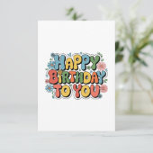 Groovy Floral Geburtstag Dankeskarte (Stehend Vorderseite)