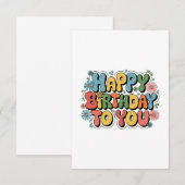 Groovy Floral Geburtstag Dankeskarte (Vorne/Hinten)