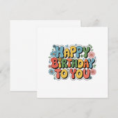 Groovy Floral Geburtstag Einladung (Vorne/Hinten)