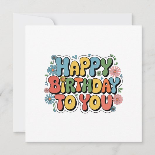 Groovy Floral Geburtstag Einladung (Vorderseite)