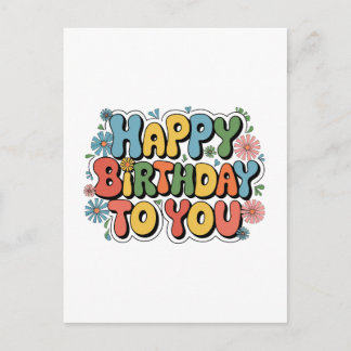 Groovy Floral Geburtstag Feiertagspostkarte